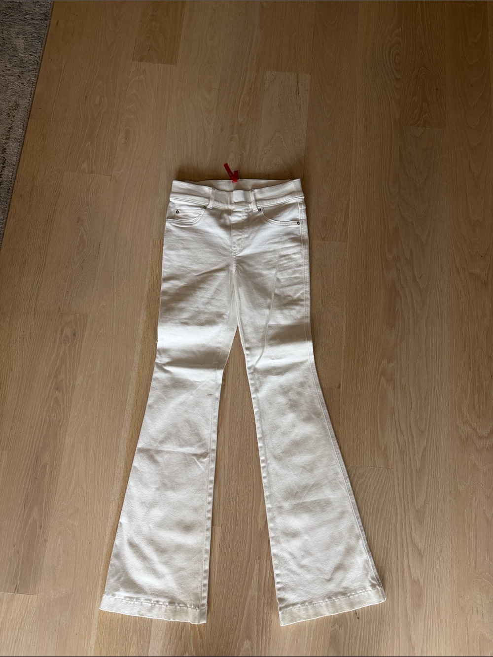 SPANX White pull on denim- flare